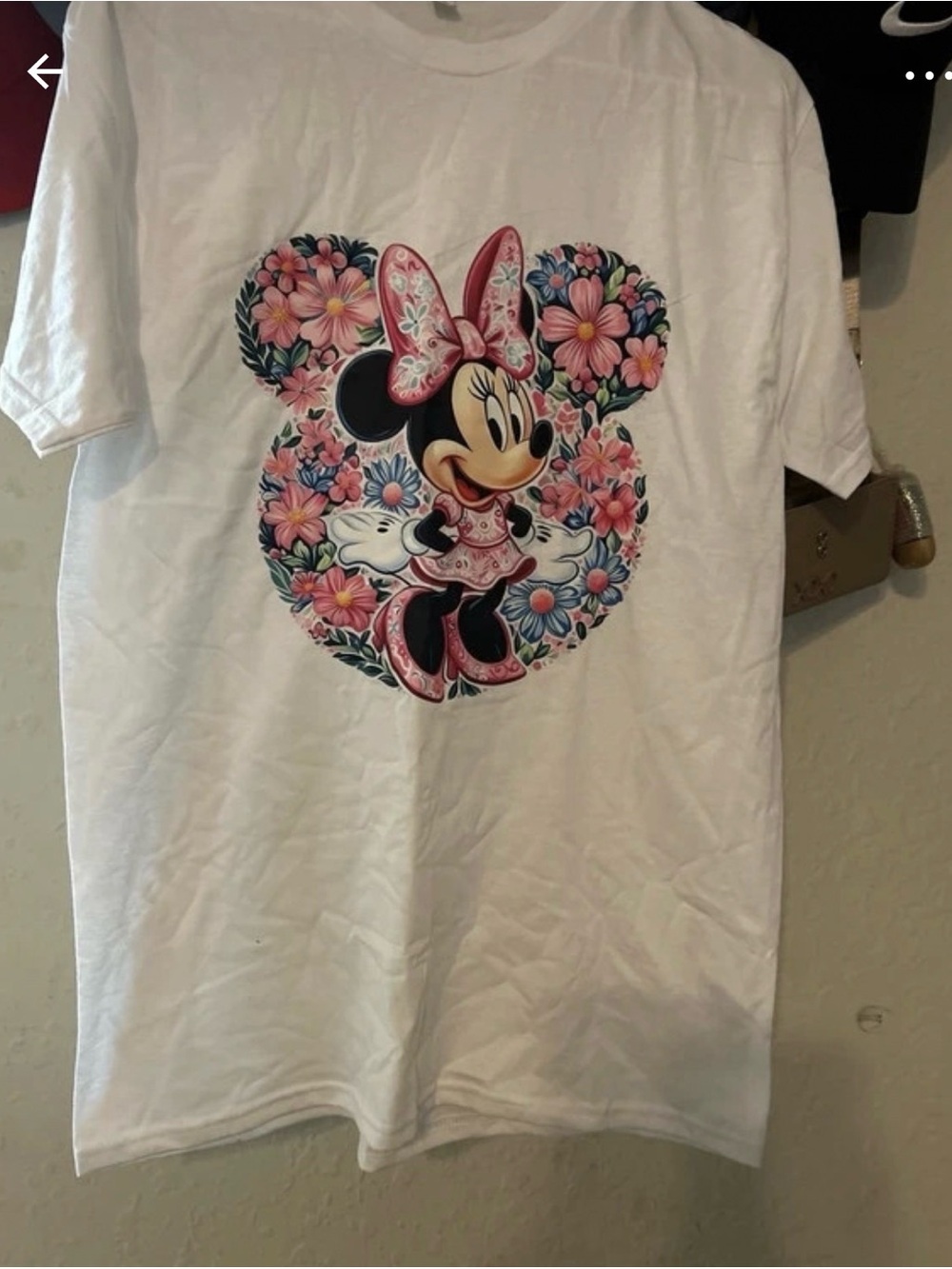 Kids Minnie Mouse Floral Graphic Tee - White & Pink